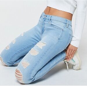PacSun NEW Perfect Fit Mid Rise Distressed Jeggings Jeans Sz 25 Short